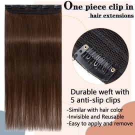 S-noilite Clip in Hair Extensions Human Hair Clip in Human Hair One Piece/5 Clips/3/4 Full Head Standard Weft Clip in Extensions 100% Remy Human Hair Straight 20-50g (Medium Brown) S-noilite Clip in Hair Extensions Human Hair Clip in Human Hair One Piece/5 Clips/3/4 Full Head Standard Weft Clip in Extensions 100% Remy Human Hair Straight 20-50g (Medium Brown)