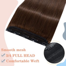 S-noilite Clip in Hair Extensions Human Hair Clip in Human Hair One Piece/5 Clips/3/4 Full Head Standard Weft Clip in Extensions 100% Remy Human Hair Straight 20-50g (Medium Brown) S-noilite Clip in Hair Extensions Human Hair Clip in Human Hair One Piece/5 Clips/3/4 Full Head Standard Weft Clip in Extensions 100% Remy Human Hair Straight 20-50g (Medium Brown)