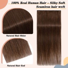 S-noilite Clip in Hair Extensions Human Hair Clip in Human Hair One Piece/5 Clips/3/4 Full Head Standard Weft Clip in Extensions 100% Remy Human Hair Straight 20-50g (Medium Brown) S-noilite Clip in Hair Extensions Human Hair Clip in Human Hair One Piece/5 Clips/3/4 Full Head Standard Weft Clip in Extensions 100% Remy Human Hair Straight 20-50g (Medium Brown)