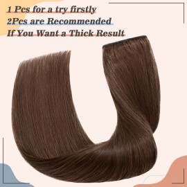 S-noilite Clip in Hair Extensions Human Hair Clip in Human Hair One Piece/5 Clips/3/4 Full Head Standard Weft Clip in Extensions 100% Remy Human Hair Straight 20-50g (Medium Brown) S-noilite Clip in Hair Extensions Human Hair Clip in Human Hair One Piece/5 Clips/3/4 Full Head Standard Weft Clip in Extensions 100% Remy Human Hair Straight 20-50g (Medium Brown)