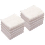 Kyapoo Baby Washcloths 12 Pack 12x12 Inches Microfiber Coral Fleece Extra Absorbent and Soft for Newborns, Infants and Toddlers-White