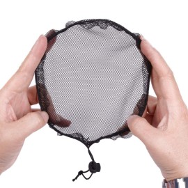 YANTAISIYU 5Pcs Black Ponytail Hair Net Ponytail Wig Cap with Elastic Drawstring Ponytail Net Base for Making Hair Bun Hair Wig Making Tool for Women (Round)