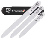 3 Swords Germany - Brand Quality Glass Nail File Set, 3 Pieces, Perfect for Natural Fake Gel Artificial Acrylic fingernail, incl. Black Plastic case