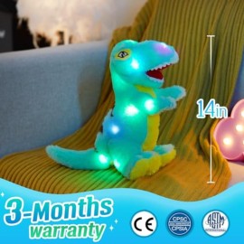 Glow Guards Light up T-Rex Dinosaur Stuffed Animal,Soft Dinosaur Plush Toy with LED Night Lights Glow in The Dark,Birthday Children\'s Day Gifts for Toddler Kids,14\'\'