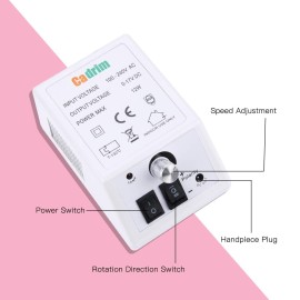 Cadrim Electric Nail Drill, Adjustable Nail File Machine Set with Sanding bands for Manicure Pedicure Acrylic Nails Gel Glazing Nail Art Polisher Cadrim Electric Nail Drill, Adjustable Nail File Machine Set with Sanding bands for Manicure Pedicure Acrylic Nails Gel Glazing Nail Art Polisher