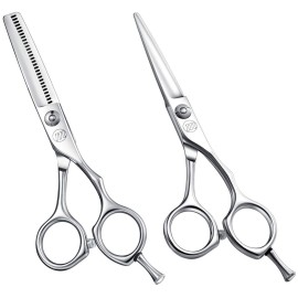 Professional 5.5 Inch Hair Cutting Scissors Hair Thinning Shears Set, Salon Barber Hair Cutting Texturizing Blending Shear for Women Men Adults, Handmade from 440C Japanese Stainless Steel Professional 5.5 Inch Hair Cutting Scissors Hair Thinning Shears Set, Salon Barber Hair Cutting Texturizing Blending Shear for Women Men Adults, Handmade from 440C Japanese Stainless Steel