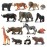 Toymany 14PCS 1-2 Tiny Jungle Animal Figures Toy, Realistic Mini Jungle Zoo Animal Figurines Cake Topper Toy Set, Easter Egg Christmas Birthday Gift Party Favor School Project for Kids Toddlers