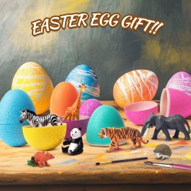 Toymany 14PCS 1-2 Tiny Jungle Animal Figures Toy, Realistic Mini Jungle Zoo Animal Figurines Cake Topper Toy Set, Easter Egg Christmas Birthday Gift Party Favor School Project for Kids Toddlers