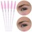 Tbestmax 200 Disposable Eyelash Brush Mascara Wands Spoolies for Eye Lashes Extension Eyebrow and Makeup Pink