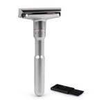 QSHAVE Adjustable Double Edge Classic Safety Razor (1 Razor & 5 pcs Titanium Coated Blades)