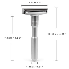QSHAVE Adjustable Double Edge Classic Safety Razor (1 Razor & 5 pcs Titanium Coated Blades)