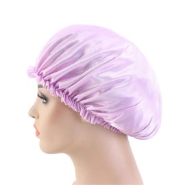 2pcs/Set Durag and Bonnet Long Tail Satin Doo rag Elastic Turban Sleep Cap Solid Color