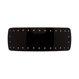 France Luxe Studded Rectangle Volume Barrette, Black