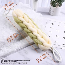 AARAINBOW 2 Packs Upgraded Long Stretch Back Sponge with Rope Handles Back Scrubber Bath Shower Mesh Sponge Exfoliating Body Scrub Stretch Braided Loofah for Men Women Shower Rope (Gray+Green) AARAINBOW 2 Packs Upgraded Long Stretch Back Sponge with Rope Handles Back Scrubber Bath Shower Mesh Sponge Exfoliating Body Scrub Stretch Braided Loofah for Men Women Shower Rope (Gray+Green)