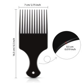 6 Pieces Smooth Plastic Afro Hair Combs, 6.5 Inch Natural Curly Hair Styling Tool (Black) 6 Pieces Smooth Plastic Afro Hair Combs, 6.5 Inch Natural Curly Hair Styling Tool (Black)
