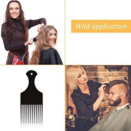 6 Pieces Smooth Plastic Afro Hair Combs, 6.5 Inch Natural Curly Hair Styling Tool (Black) 6 Pieces Smooth Plastic Afro Hair Combs, 6.5 Inch Natural Curly Hair Styling Tool (Black)