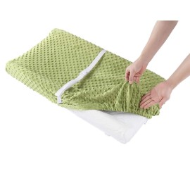 Baby Changing Pad Cover, Super Soft Plush Dot Diaper Changing Table Covers for Baby Girls and Boys, Ultra Comfortable, Safe for Babies, Fit 32/34\'\' x 16 Pad (Sage) Baby Changing Pad Cover, Super Soft Plush Dot Diaper Changing Table Covers for Baby Girls and Boys, Ultra Comfortable, Safe for Babies, Fit 32/34\'\' x 16 Pad (Sage)
