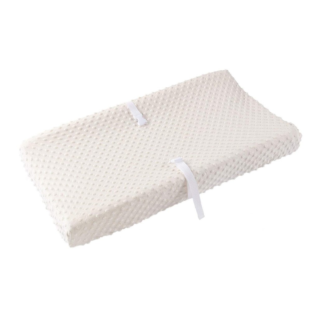 QUENESS Baby Changing Pad Cover, Super Soft Plush Dot Diaper Changing Table Covers for Baby Girls and Boys, Ultra Comfortable, Safe for Babies, Fit 32/34\'\' x 16 Pad (Beige)