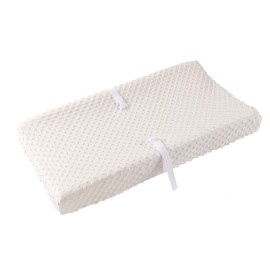 QUENESS Baby Changing Pad Cover, Super Soft Plush Dot Diaper Changing Table Covers for Baby Girls and Boys, Ultra Comfortable, Safe for Babies, Fit 32/34\'\' x 16 Pad (Beige)