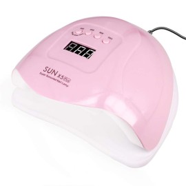 UV Gel Nail Lamp, 80W LED UV Light for Gel Polish - 4 Timers Professional Art Accessories, Curing Toe Nails, Pink