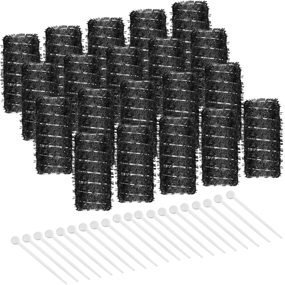 20 Hair Curler Rollers and Plastic Picks for Women and Girls\' Stylish Curls (Black, 2.5 x 0.7 Inch)