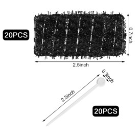 20 Hair Curler Rollers and Plastic Picks for Women and Girls\' Stylish Curls (Black, 2.5 x 0.7 Inch)