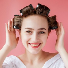 20 Hair Curler Rollers and Plastic Picks for Women and Girls\' Stylish Curls (Black, 2.5 x 0.7 Inch)