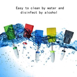 8 Pcs Ceramic Nail Drill Bits Set with Holder for Electric Nail File Manicure Pedicure Acrylic Gel Polishing - 5 Sizes 3/32\'\' (2.35mm) Corn Head + Flame Top, Cuticle Bits, Cleaning Brush 8 Pcs Ceramic Nail Drill Bits Set with Holder for Electric Nail File Manicure Pedicure Acrylic Gel Polishing - 5 Sizes 3/32\'\' (2.35mm) Corn Head + Flame Top, Cuticle Bits, Cleaning Brush