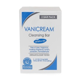 Vanicream, Cleansing Bar Fragrance Gluten and Sulfate Free For Sensitive Skin Gently Cleanses and Moisturizes 3.9 Pack of 2, 7.8 Ounce Vanicream, Cleansing Bar Fragrance Gluten and Sulfate Free For Sensitive Skin Gently Cleanses and Moisturizes 3.9 Pack of 2, 7.8 Ounce