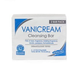 Vanicream, Cleansing Bar Fragrance Gluten and Sulfate Free For Sensitive Skin Gently Cleanses and Moisturizes 3.9 Pack of 2, 7.8 Ounce Vanicream, Cleansing Bar Fragrance Gluten and Sulfate Free For Sensitive Skin Gently Cleanses and Moisturizes 3.9 Pack of 2, 7.8 Ounce