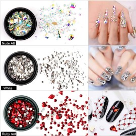 6 Pack Mixed Nail Art Rhinestone Nail Art Decorations Accessories Flat Base Nail Jewelry Glass Rhinestone Crystal Best for Manicure DIY Mobile Phone Shell Jewelry Makeup 3D Decoration 6 Pack Mixed Nail Art Rhinestone Nail Art Decorations Accessories Flat Base Nail Jewelry Glass Rhinestone Crystal Best for Manicure DIY Mobile Phone Shell Jewelry Makeup 3D Decoration