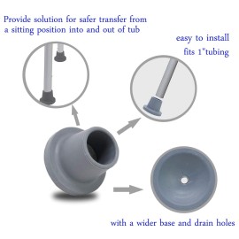 Replacement Feet for Shower Chair Bath Seat, shower stools and transfer bench, non-skid Shower Bench and Tub Transfer Benches Rubber Suction Cup Feet, Metal Insert Reinforced(Pack of 4) (1 I.D, Grey) Replacement Feet for Shower Chair Bath Seat, shower stools and transfer bench, non-skid Shower Bench and Tub Transfer Benches Rubber Suction Cup Feet, Metal Insert Reinforced(Pack of 4) (1 I.D, Grey)