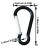 50pcs Spring Snap Hook Aluminum Carabiner Buckle Pack Mini Keychain Clip Lightweight D Shape Key Chain Clip Hook for Outdoor Camping Hiking Fishing Traveling, Black