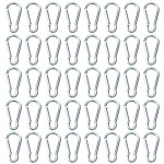 50pcs Small Carabiner Clips Mini Aluminum Carabiner Clip Keychain Bulk Hook Pack Carabeaner D Shape Hook Keychain for Home Hiking, Silver