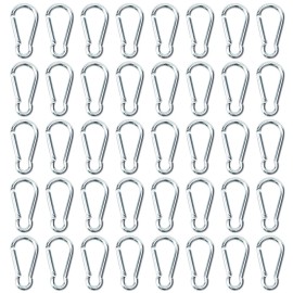 50pcs Small Carabiner Clips Mini Aluminum Carabiner Clip Keychain Bulk Hook Pack Carabeaner D Shape Hook Keychain for Home Hiking, Silver
