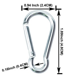 50pcs Small Carabiner Clips Mini Aluminum Carabiner Clip Keychain Bulk Hook Pack Carabeaner D Shape Hook Keychain for Home Hiking, Silver