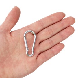 50pcs Small Carabiner Clips Mini Aluminum Carabiner Clip Keychain Bulk Hook Pack Carabeaner D Shape Hook Keychain for Home Hiking, Silver