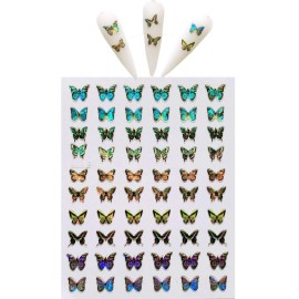 NAIL ANGEL 9sheets Nail Art Adhesive Sticker Sheets Different Laser Color Butterfly Shapes Nail Art Decoration 10215 NAIL ANGEL 9sheets Nail Art Adhesive Sticker Sheets Different Laser Color Butterfly Shapes Nail Art Decoration 10215