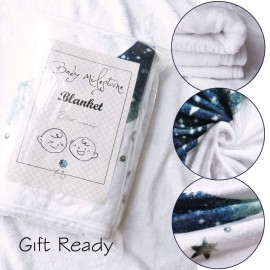 Yoothy Moon Baby Monthly Milestone Blanket - Boy & Girl, Soft Plush Photo Prop, Wreath & 12 Stickers, Large 51\'\'x40\'\'