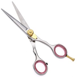 SURGICAL ONLINE Razor Scissors for Hair Cutting Professional Barbering Shears Stylist Scissors, Adjustable Tension Screw Soft Inserts, Ultra Sharp Stainless Steel + Free Travel Zipper Case