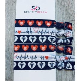 Nurse Hair Ties Accessories, Nursing Elastic Hair Bands No Crease Ponytail Holders Ribbon Gifts for Women, Girls, Appreciation Week, Graduation, Colleagues and Friends