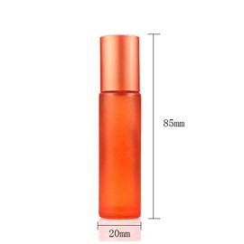 10ml 8 Colour Frosted Glass Roll On Bottles,Empty Portable Essential Oil Glass Roller Bottle With Stainless Steel Roller Balls Perfume Roll-On Bottle with Lids-8 Pack