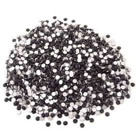 Honbay 1440pcs 5 mm ss20 Sparkly Round Flatback Rhinestones Crystals, Non-Self-Adhesive (Black)