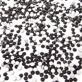 Honbay 1440pcs 5 mm ss20 Sparkly Round Flatback Rhinestones Crystals, Non-Self-Adhesive (Black)