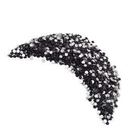 Honbay 1440pcs 5 mm ss20 Sparkly Round Flatback Rhinestones Crystals, Non-Self-Adhesive (Black)