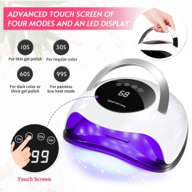Haomaomao UV LED Nail Lamp, UV Gel Nail Light 120W Nail Dryer4 Timers Auto Sensor 42 Light Beads Fast Curing UV Led Nail Lamp for Gel Polish Nail Polish Dryer