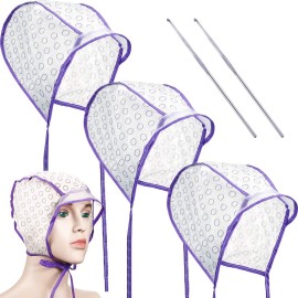 20 Pieces Hair Highlight Cap Kit Disposable Highlight Tipping Cap Salon Hair Coloring Dyeing Hair Cap with 2 Pieces Metal Hooks for Salon and Home Use Hair Highlighting Coloring Supplies (Purple) 20 Pieces Hair Highlight Cap Kit Disposable Highlight Tipping Cap Salon Hair Coloring Dyeing Hair Cap with 2 Pieces Metal Hooks for Salon and Home Use Hair Highlighting Coloring Supplies (Purple)