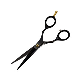 G4 J2 Japanese Steel Barber Hair Cutting Scissors Shears Tempered Stainless Razor Sharp Mustache Haircut Hairdresser (6 inch, Black)