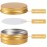1 oz / 30ml Screw Top Aluminum Tin Jar with Screw Lid and Blank Labels (Gold - Pack of 32)