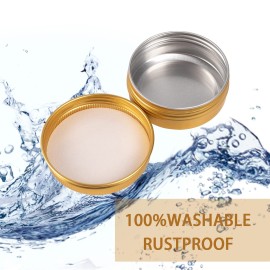 1 oz / 30ml Screw Top Aluminum Tin Jar with Screw Lid and Blank Labels (Gold - Pack of 32)